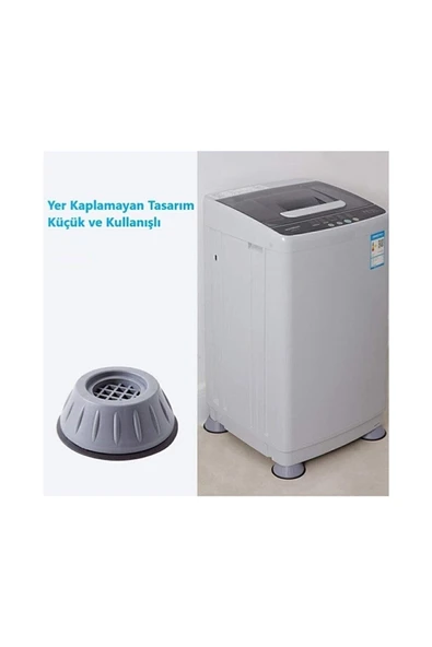 3 Set (12 Adet) Gürültü Engelleyici Kaymaz Titreşim Önleyici Kauçuk Ayak Çamaşır Makinesi Stoper - 4