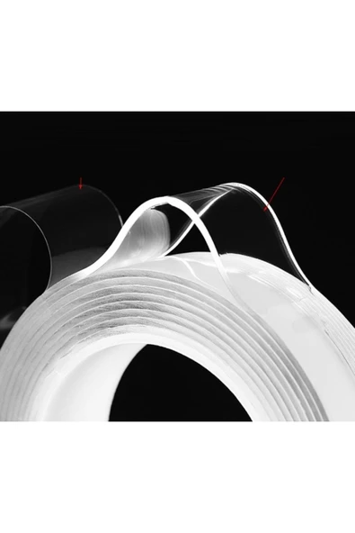 1m*3cm Çift Taraflı Şeffaf Bant 1 Metre - Resim 3