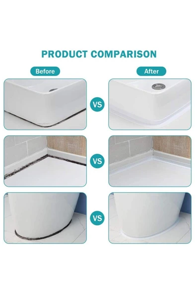 Banyo Duvar Köşe Sızdırmazlık Bandı Lavabo Kenar Küfe Dayanıklı Su Geçirmez Kendinden Yapışkanlı - 2