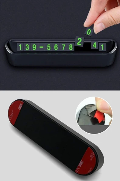 Araba Park Numaratörü Telefon Numarası Numaratör İçi Fosforlu Cam İçin Parktel Oto Otomobil Camı - Resim 5