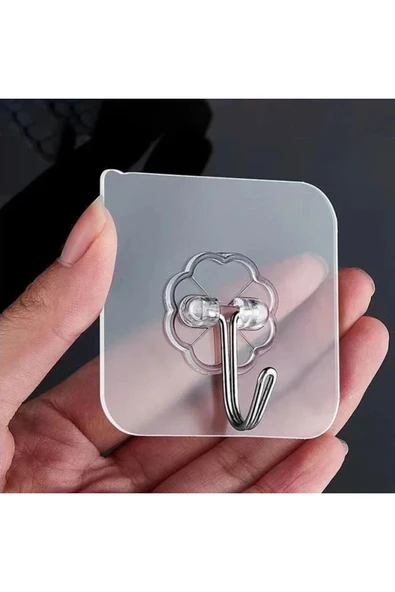 5 Adet Şeffaf Güçlü Kendinden Yapışkanlı Kapı Duvar Askıları Ağır Yük Taşıma ürün görseli 1