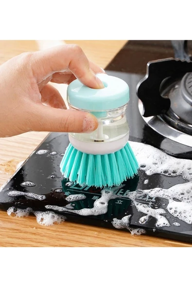 Bulaşık Yıkama Fırçası Deterjan Hazneli Çok Amaçlı - Resim 2