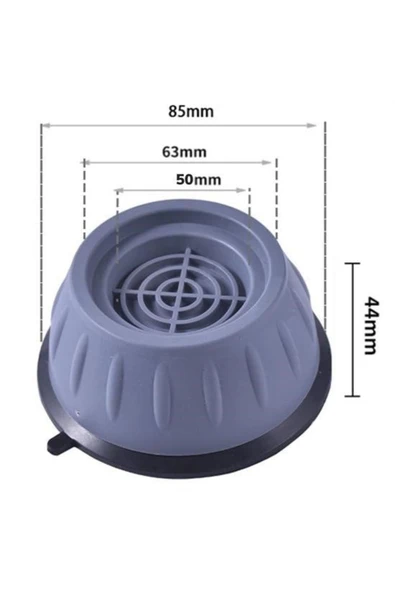 Biomak® Çamaşır Makinesi Sarsıntı Titreşim Ses Önleyici Kaydırmaz Ayak 4lü Set - 6