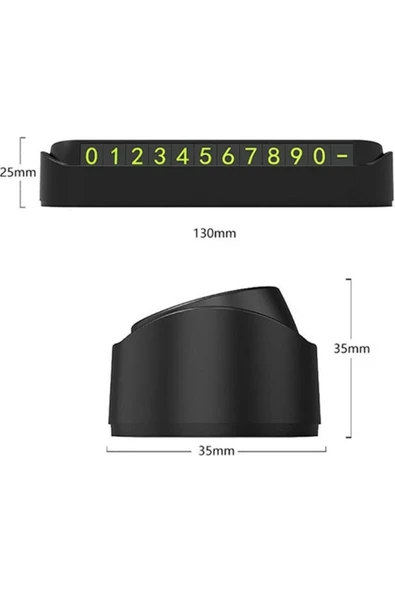 Araba Fosforlu Açılır Kapanabilir Numaratör Ön Torpido Üstü Telefon Numarası Göstergesi - Resim 3