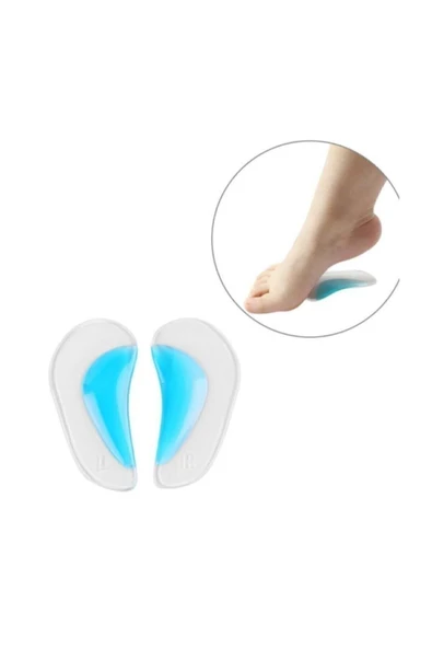 2 Adet Ark Desteği Jel Düz Tabanlık Silikon Ayak Tabanı Boşluk Doldurucu - Resim 6