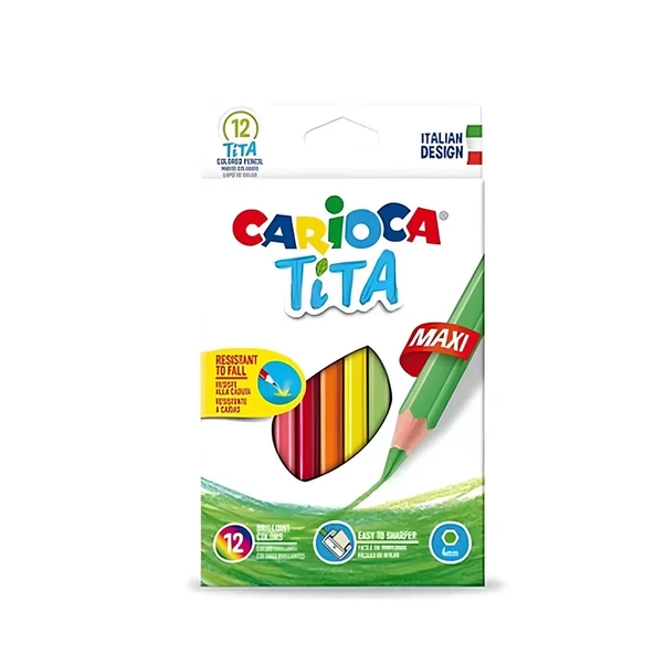 Carioca Tita Altıgen Jumbo Kuru Boya Kalemi 12’li 42789 ürün görseli 1