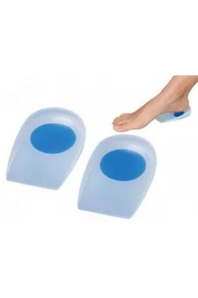1 Çift Mavi_Beyaz Ayak Topuk Dikeni Topuk Yastığı Silikon Mavi_Beyaz Erkek Ortopedik Silikon Topukluk Gizli Jel Yastık ürün görseli 1