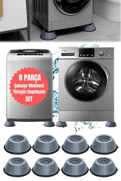 Çamaşır Makinesi Pedleri - 8 Adet Kaymaz Çamaşır Makinesi Stoper Seti - 8 Parça Titreşim Önleyici - 5