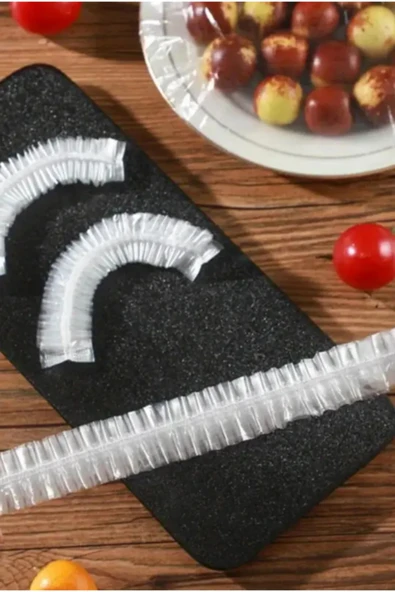 100 Adet Pratik Tazeliği Koruyan Tencere ve Tabak Bonesi | Çok Amaçlı Kapak Gıda Bonesi - Resim 3