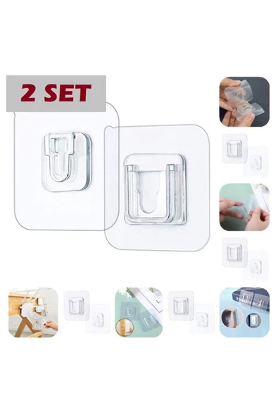 1 Set Geçmeli Klips Eşya Sabitleme Askısı Tablo Ayna Resim Sabitleme Aparatı - Resim 3