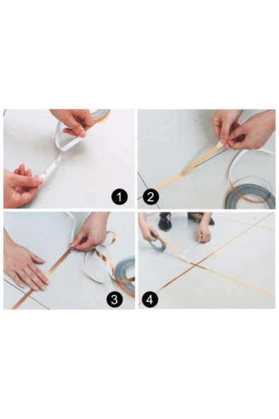 0.5 cm 50 Metre Gri Fayans Arası Şerit Bant - Resim 4