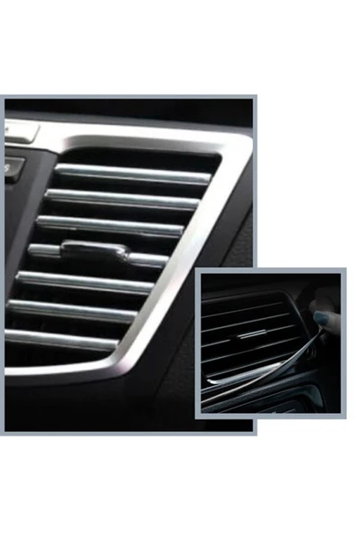 Araba Oto Dekorasyon Şeridi Kauçuk Elastik Kolay Kurulum 5 Metre Şerit Bant Gümüş Renk - Resim 2