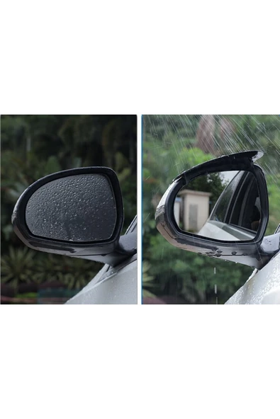 Araba Ayna Yağmur Koruyucu Siper Karbon Desenli 2 Adet - Resim 4