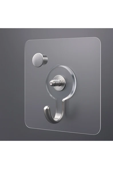 4'lü Delgisiz Vidalı Kanca Tırnak Yapışkanlı Raf Tutucu Askı Süper Güçlü Çerçeve Askısı - Resim 2