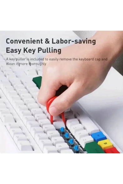 Bilgisayar Temizleme Fırçası Klavye Kulaklık Temizleme Seti Dizüstü Bilgisayar Aralığı Toz Alma - Resim 6