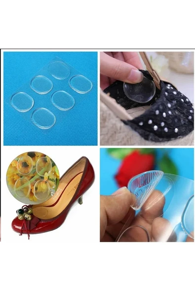6'lı Silikon Jel Topuk Pedi, Rahat ve Koruyucu Ayakkabı Aksesuarı - Resim 3