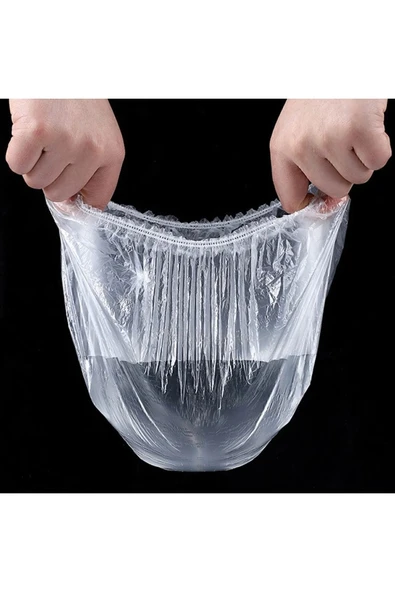 100 Adet Lastikli Tazeliği Koruyan Tencere ve Tabak Bonesi - Esnekk Strechh Kapak (L9D) - Resim 5