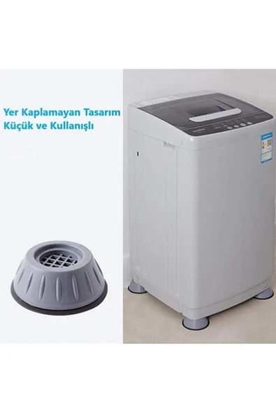 4 Adet Gürültü Engelleyici, Kaymaz, Titreşim Önleyici, Çamaşır Makinesi Ayaklığı - 3