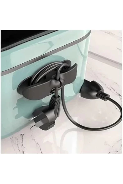 2 Adet Airfryer Kablo Toparlayıcı Sarma Küçük Ev Aletleri İçin Pratik Kablo Sarıcı Yanmaz Yapışkanlı - 1