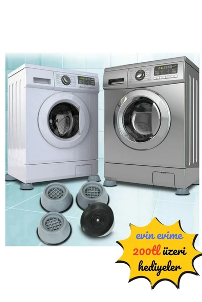 4 Adet Çamaşır Makinesi Titreşim Gürültü Hareket Önleyici Mobilya Yükseltici