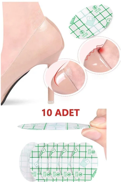 10 Adet Ayakkabı Vurma Sürtünme Önleyici Su Geçirmez Bant Kulak Koruyucu - Resim 3