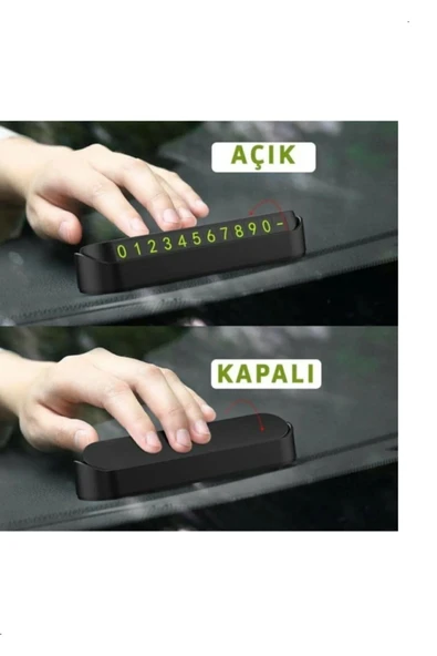 Araba Park Numaratörü Araç Içi Torpido Üstü Açılır-Kapanır Neon Telefon Numarası - Resim 2
