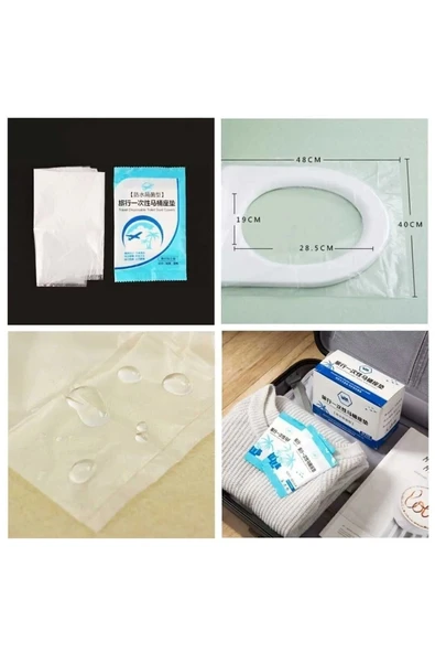 50 Adet  Klozet Örtüsü Klozet Poşeti Klozet Kapak Örtüsü Dispenseri - Resim 4