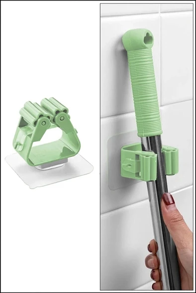 1 Adet Fırça Süpürge Paspas Mop Sapı Tutucu Çok Amaçlı Duvara Monte Askılık Mop Temizlik Seti Askısı - Resim 3