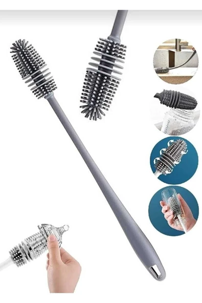 Biberon Emzik Temizleyici Silikon Fırça Yağ Şişe Temizleme Fırçası Biberon Şişe Bardak Yıkama Fırça