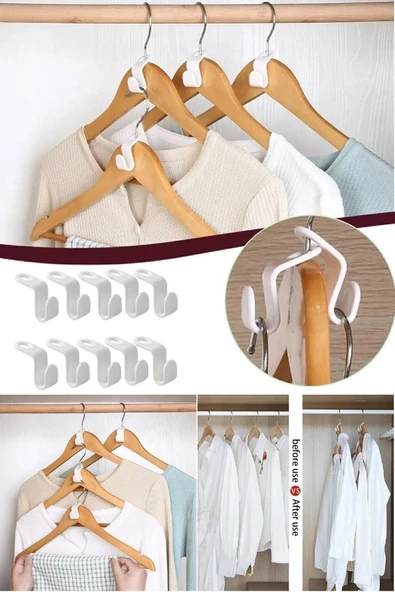 10 Adet Çok Amaçlı Askı Çoklayıcı Kancalar Kanca Askı 10’lu ürün görseli 1