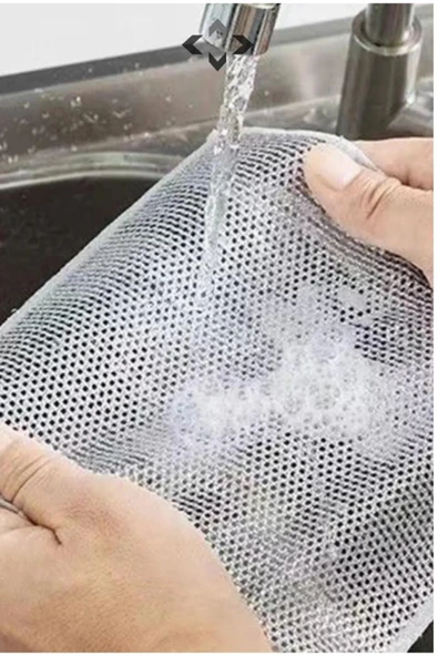 5 Adet Çok Fonksiyonlu Çizilmez Tel Bulaşık Bezi Bulaşık Tel Ovalama Bezi Çelik Tel Bulaşık Havlusu - Resim 5