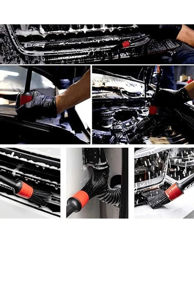 5 Farklı Boyutta Oto Detay Fırça Seti 5 Ad Oto Araba Yıkama Klima Temizleme Fırçası - Resim 4