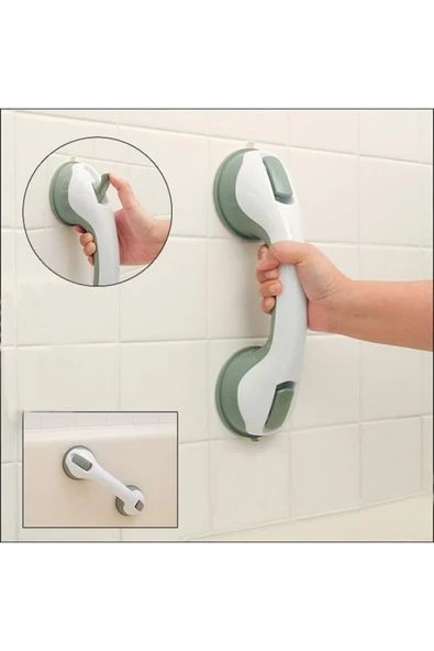 Çift Kilit Vantuzlu Kaymaz Banyo Emniyet Güvenlik Tutacağı Helping Handle ürün görseli 1