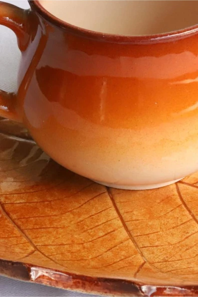 Sipahi Dut Yaprak Kahverengi  Fincanı Seti 150 M - 2