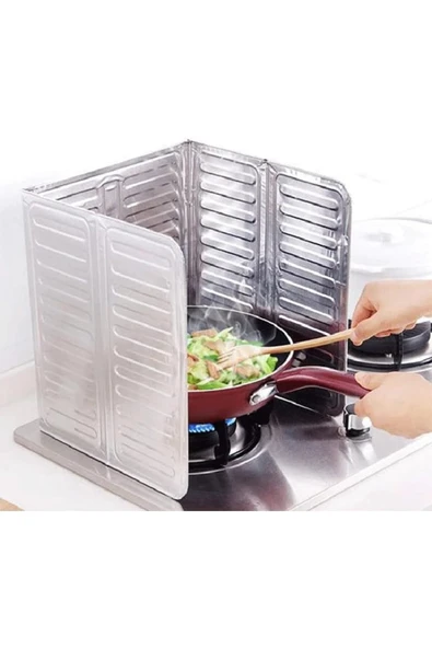 1 Adet Ocak Arkası Yanı Alüminyum Koruyucu Ve 10 Adet Kare Alüminyum Ocak Kapağı Koruyucu - Resim 4