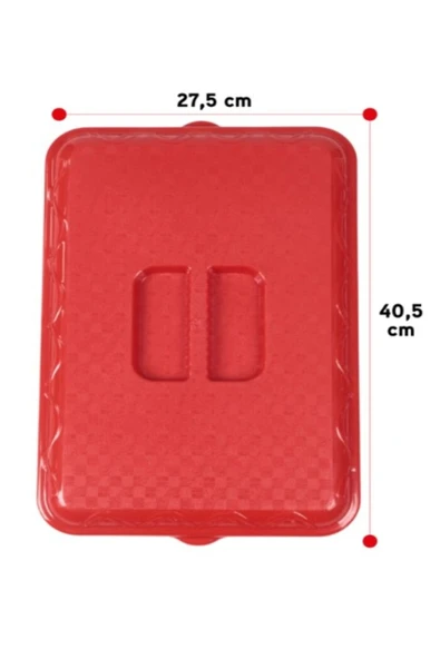 Borcam Kapağı Kırmızı Renk Sızdırmaz Yapılı Dikdörtgen ve Yuvarlak Kaplarla Uyumlu Mikrodalga ve Bul - Resim 2