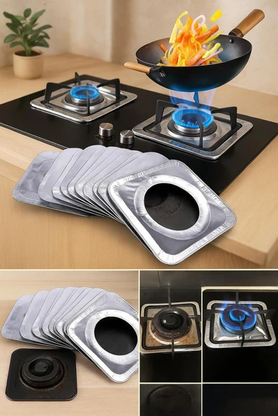 Alüminyum Ocak Gözlük Koruyucu 12’li Set – Yanmaz, Yağ Tutucu Folyo ürün görseli 1