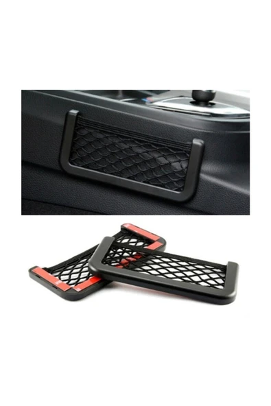 Araç Içi Pratik Göz Güçlü Yapışkanlı Fileli Ceplik Sağlam Telefon Kalem Kart Şarj Aleti Tutucu ürün görseli 1