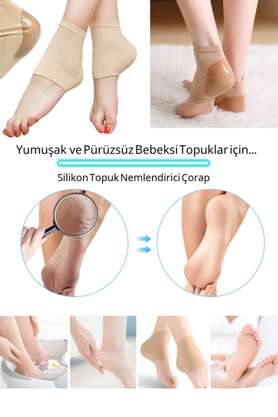 Ayak Bakımı -topuk Çatlak Kremi Çorabı - Silikon Topuk Nemlendirici Çorap