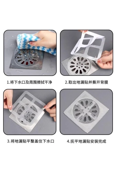 10 lu Lavabo Süzgeci Banyo Gider Süzgeci Sineklik Tamir Kiti Telli Gider Saç Toplayıcı - Resim 5