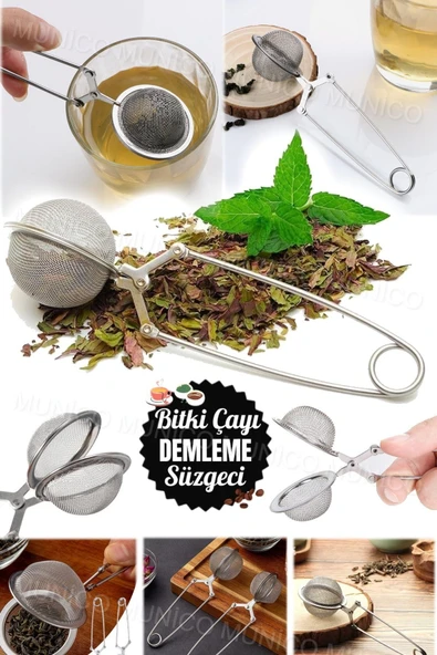 Bitki Çayı Demleme Süzgeci Çay İçin Çay Süzgeci – Kakao Pudra ve Şeker Eleği ile Çok Amaçlı Kullanım - Resim 5