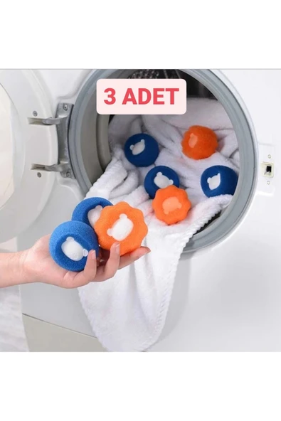 3 Adet Temizlenebilir Yuvarlak Yumuşak Çamaşır Makinesi Tüy Toplama Topu