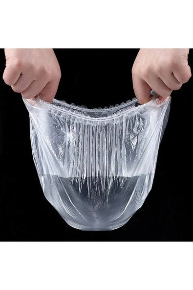 200 Adet Lastikli Tazeliği Koruyan Tencere ve Tabak Bonesi - Esnek Strech Kapak - Resim 5