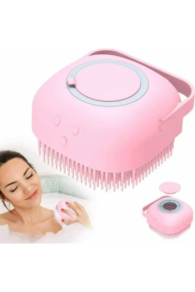 2 Adet Silikon Banyo Duş Jeli Kesesi Hazneli Şampuan Peeling Vücut Masaj Fırçası Bulaşık Yıkama Lif - 6