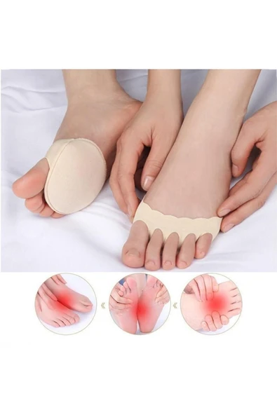 2 Li Kumaş Ayak Parmak Ucu Altı Taban Koruyucu Topuklu Ayakkabı Çorabı Metatarsal Tabanlık - 4
