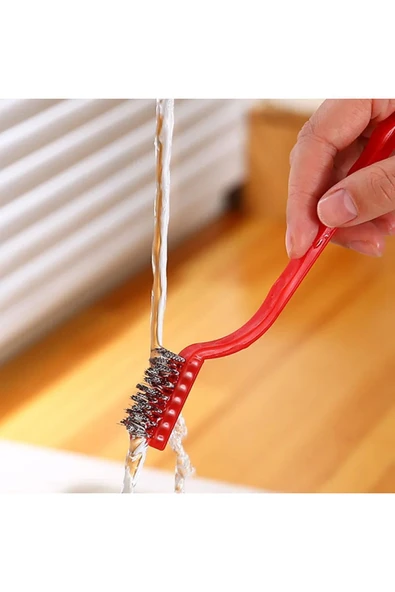 3 Adet Ocak Fırın Mangal Izgara Airfryer Temizliği Tel Pas Sökme Fırçası 3lü Yağ Temizleme Fırçası - Resim 3