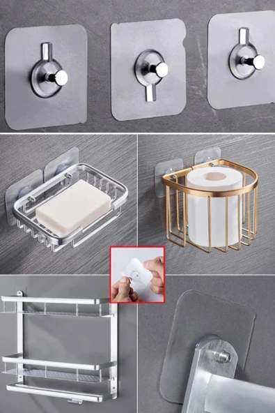 1 Adet Süper Güçlü Çerçeve Askısı Pin Delgisiz Vidalı Tırnak Kanca Yapışkanlı Raf Tutucu Askı - Resim 2