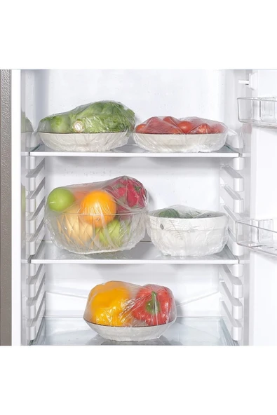 100 Adet Lastikli Tazeliği Koruyan Tencere ve Tabak Bonesi yeniden kullanılabilir Gıda Bonesi - Resim 5