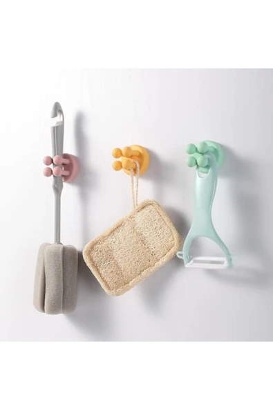 1 Adet Kendinden Güçlü Yapışkanlı Esnek Silikon Diş Fırçası Tutacağı | Kablo Anahtarlık Tutacağı - 3