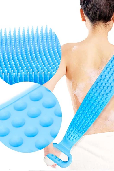 Banyo Sırt Kesesi Çift Taraflı Silikon Duş Lifi Fırçası - Resim 4